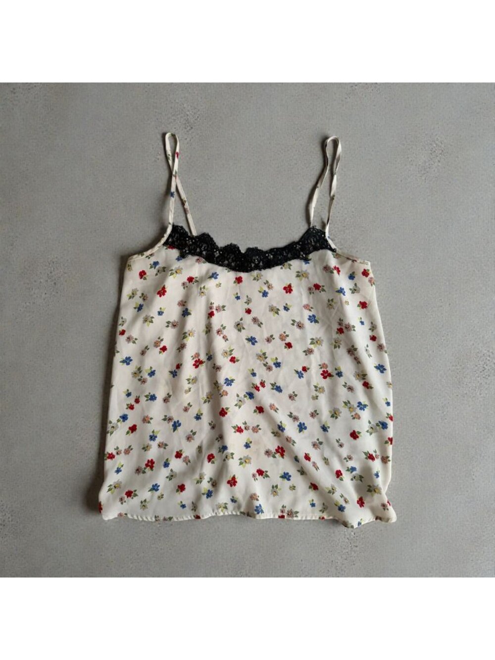 ATMOSPHERE Women's Floral Lace Trim Tank Top Size US 8